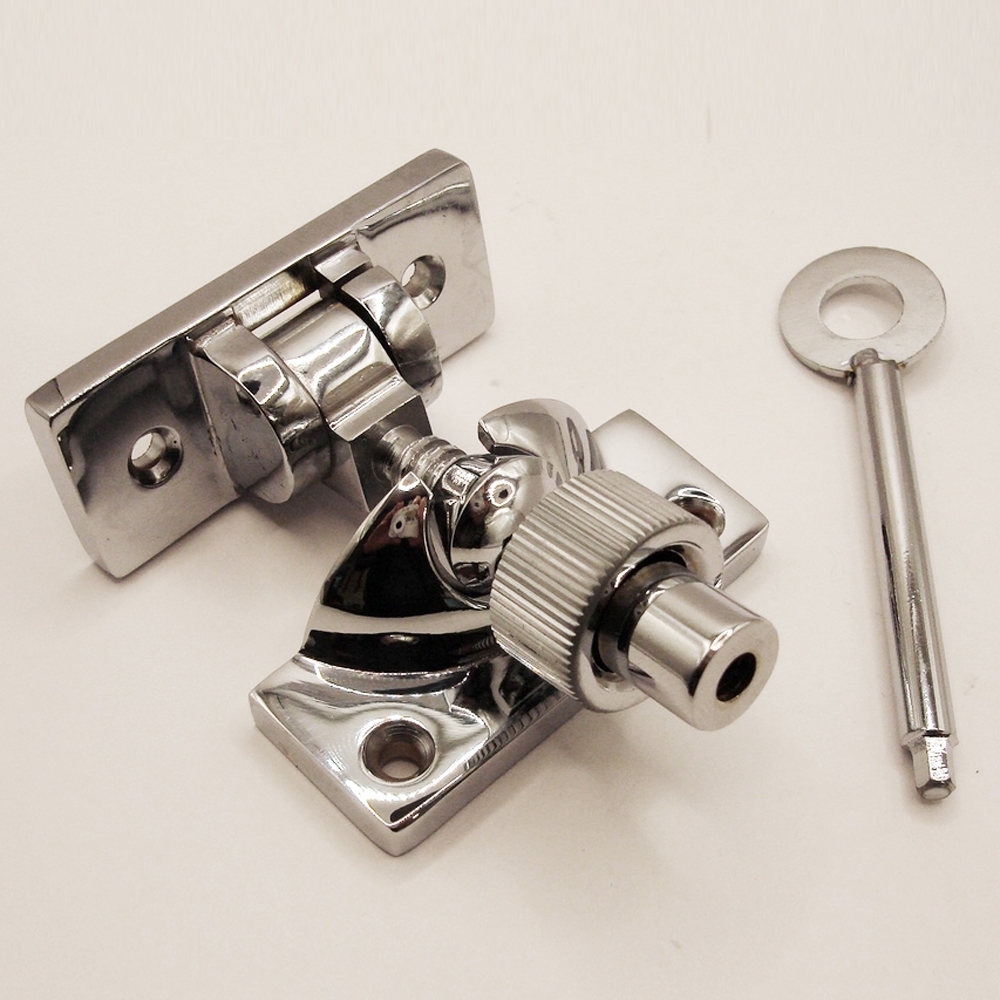 TWC001L/CP • Locking • Polished Chrome • Forged Brighton Sash Fastener